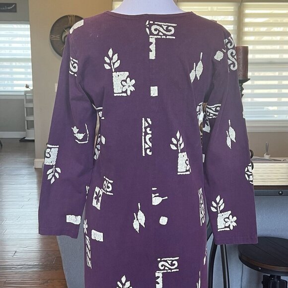 VTG Donna Maxi House Dress Women’s Size Small Pockets Purple Oversized Lounge - Picture 3 of 13